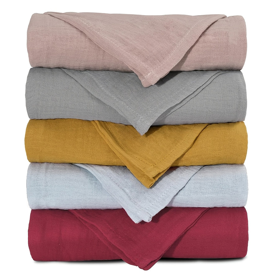 Lot de 5 langes bébé en mousseline, 7 motifs — Monptitlou