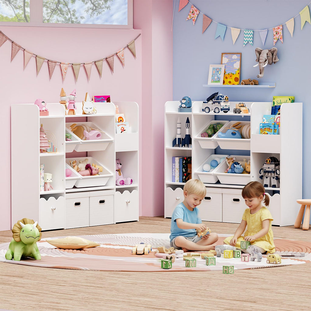 Unité de rangement mobile pour enfants avec bacs — Monptitlou