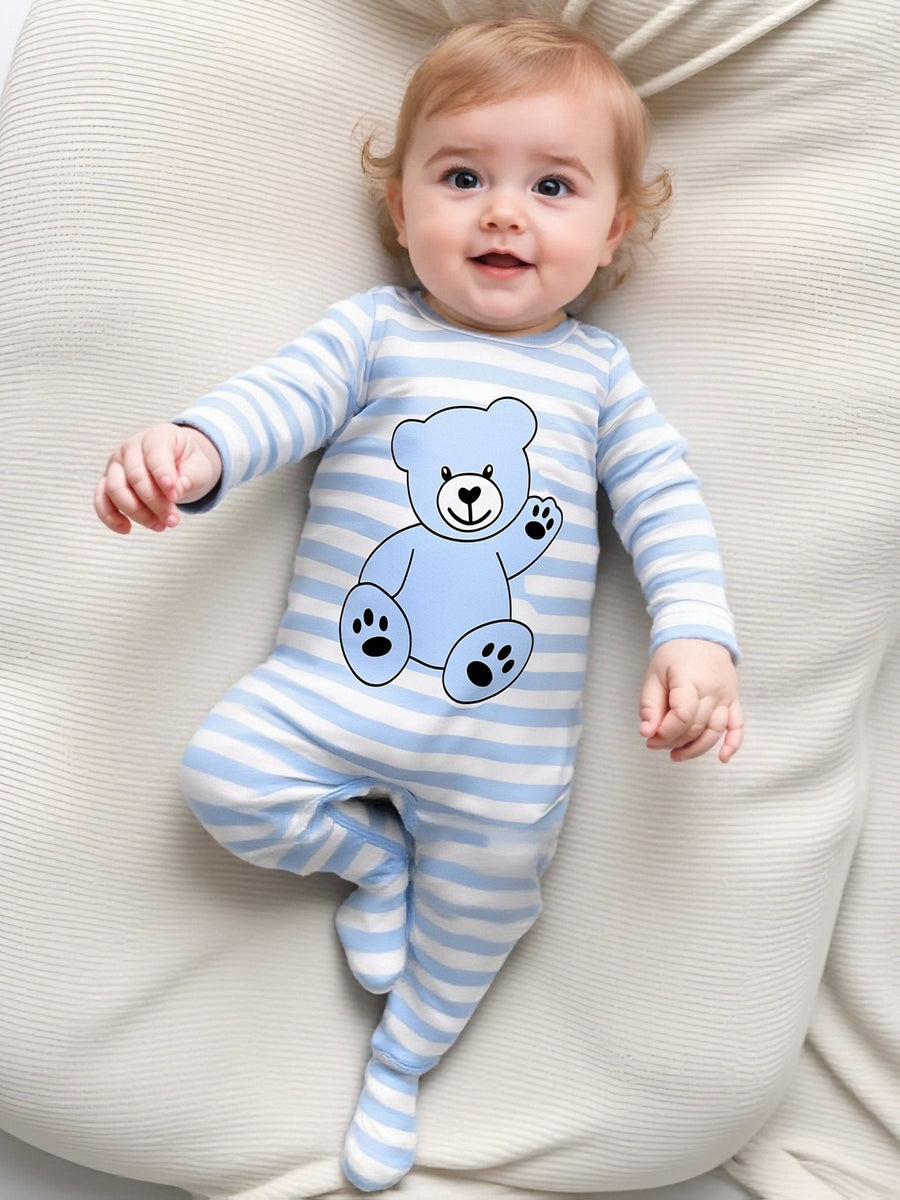 Ensemble trois pièces de pyjama à pieds pour bébés garçons — Monptitlou