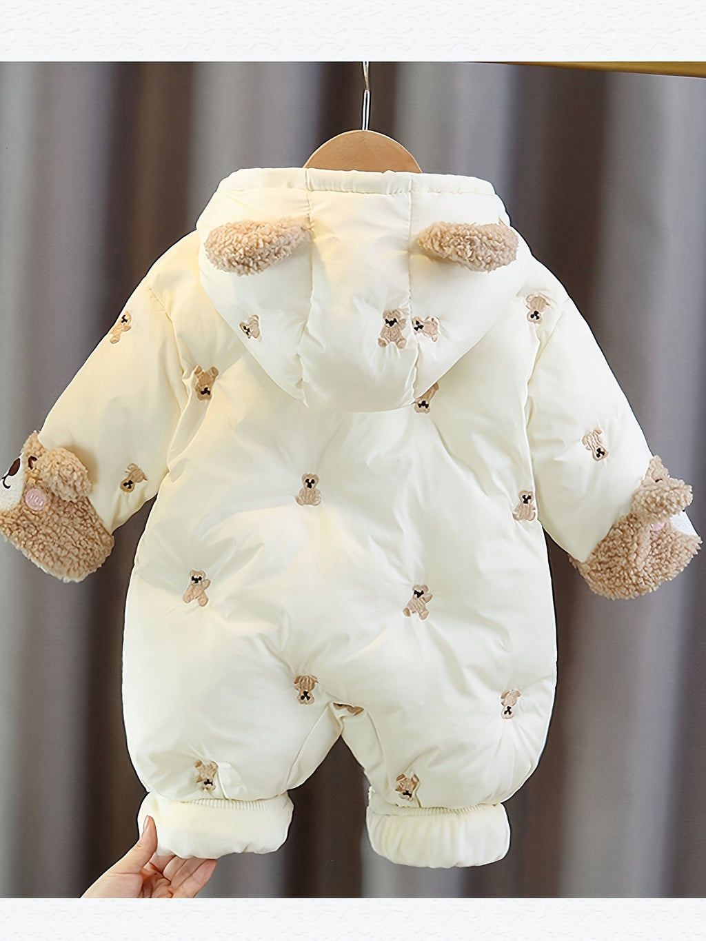 Combinaison bébé enfant unisexe doublée polaire épaisse douce ample à — Monptitlou