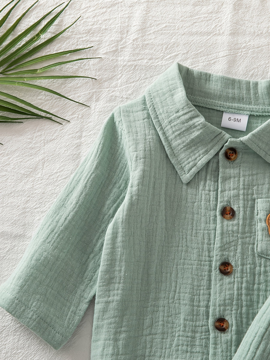 Ensemble bébé col pur longues manches et pantalon long — Monptitlou