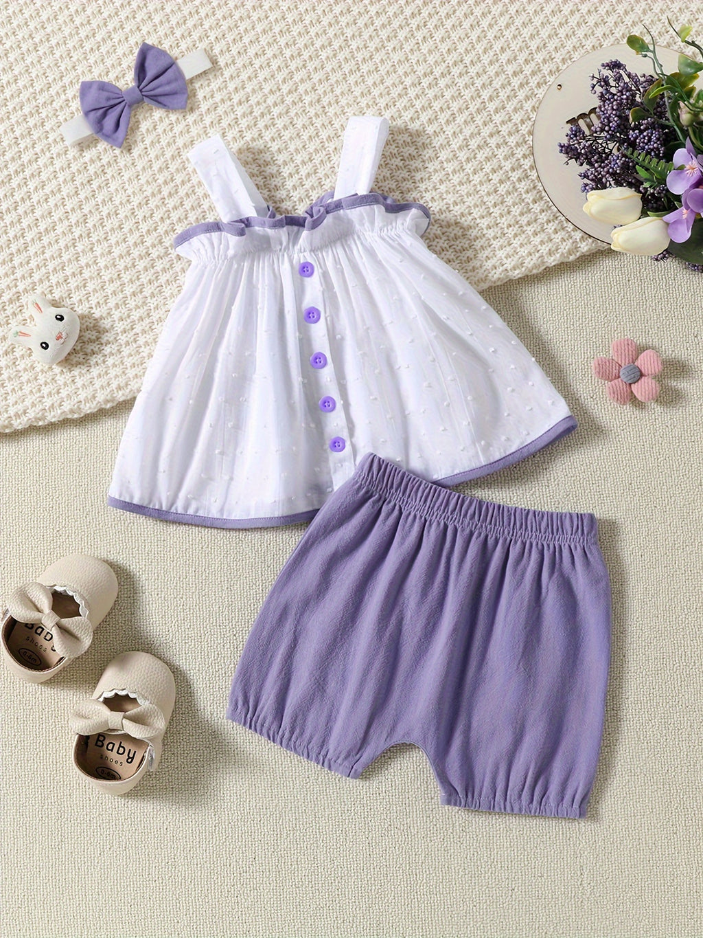 Lot de poches contrastées à boutons en jacquard pour fille — Monptitlou