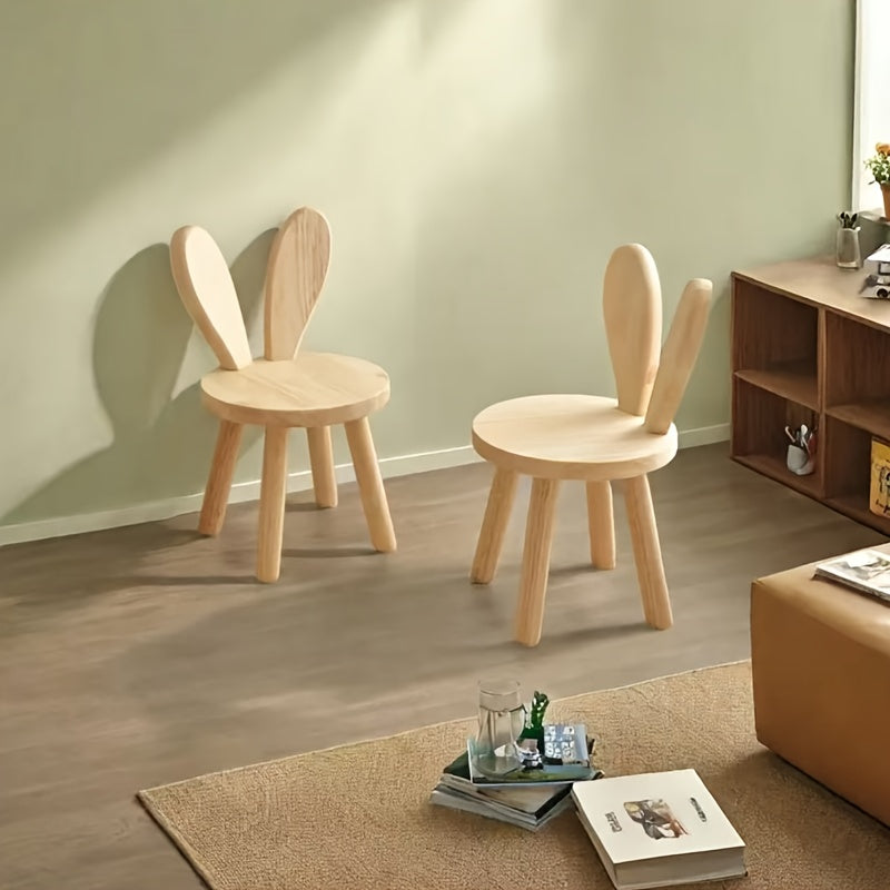 Petit tabouret oreilles de lapin en bois massif — Monptitlou Image
