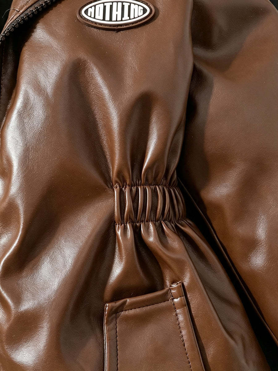 Veste à capuche pour fille avec petite décoration d'étiquette Zhangzi +
