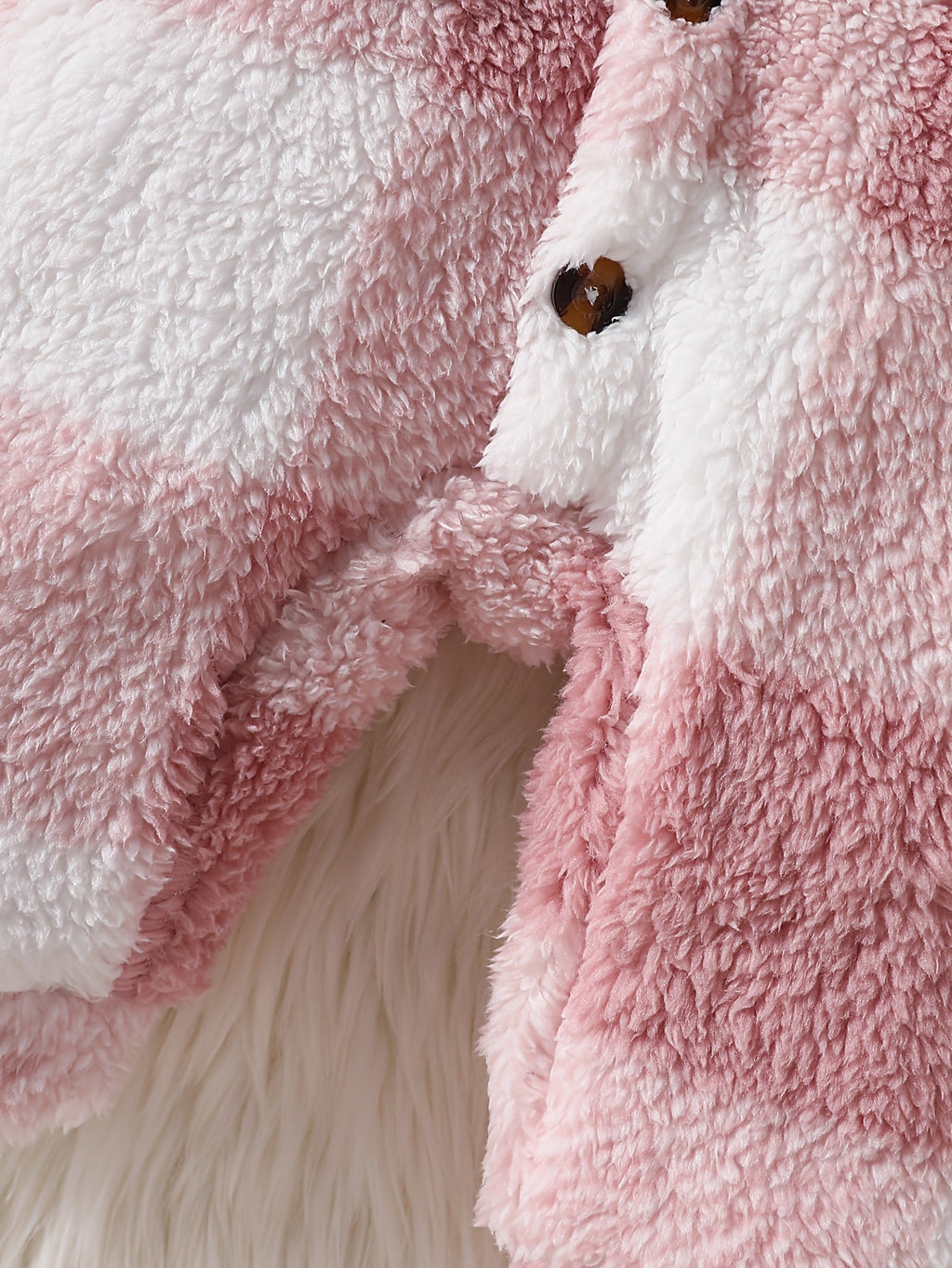 Grenouillère à capuche pour bébé fille en peluche à carreaux roses de — Monptitlou