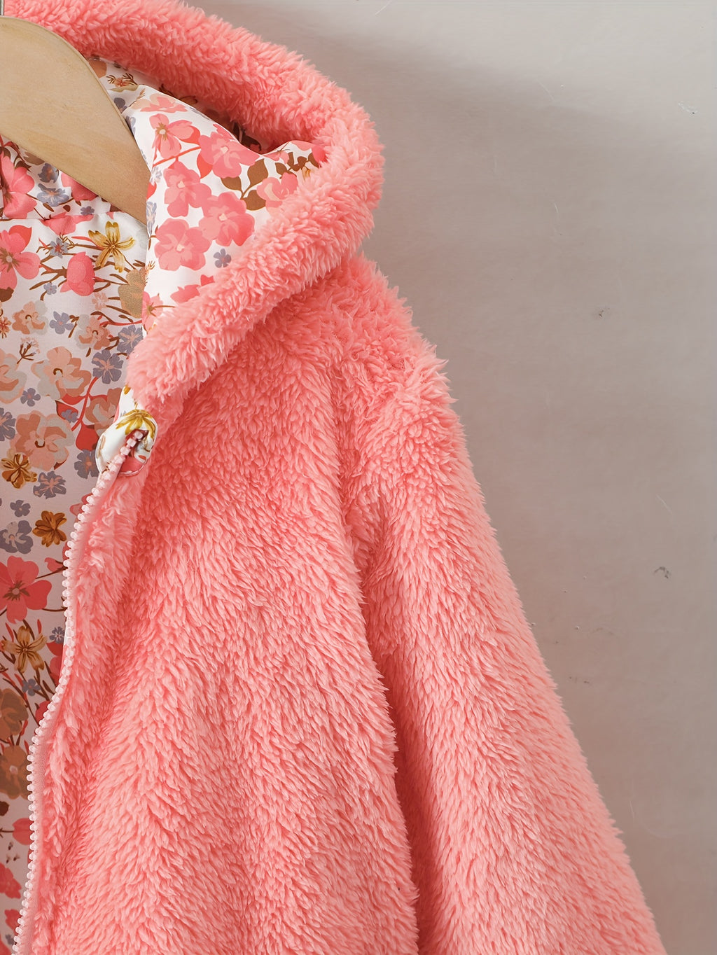 Veste cardigan zippée à capuche à manches longues réversible