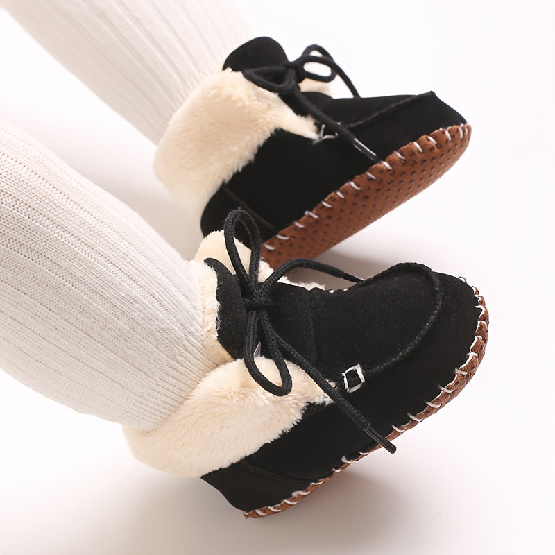 Bottes d'hiver douillettes et chaudes pour bébés garçons et filles, chaussures pour tout-petits semelles souples antidér