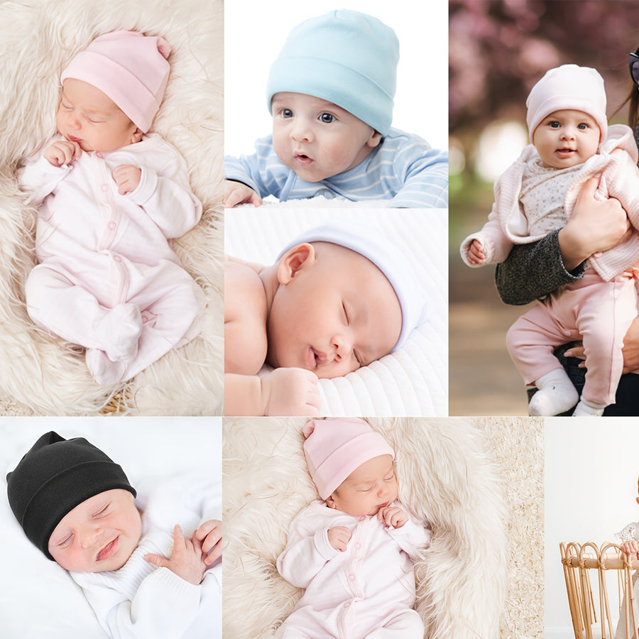 Chapeaux pour garçons et filles, chapeaux pull unis pour bébés — Monptitlou