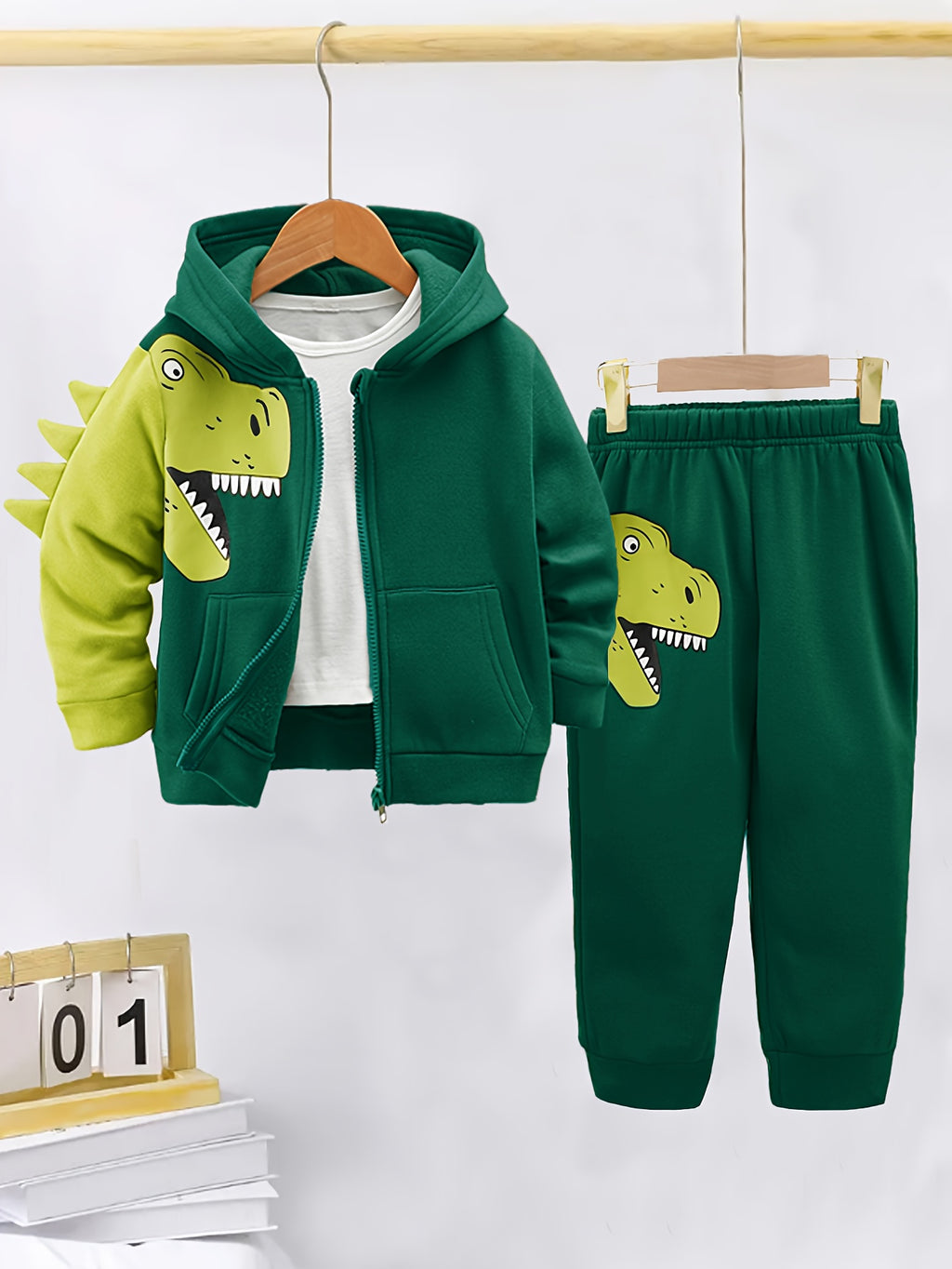 Ensemble 2 pièces pour garçon avec veste sweat à capuche zippée et