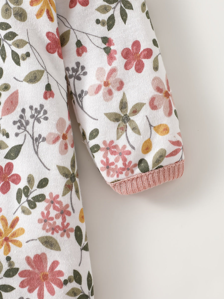 2 bodysuits pieds pour bébé fille, tissu doux — Monptitlou