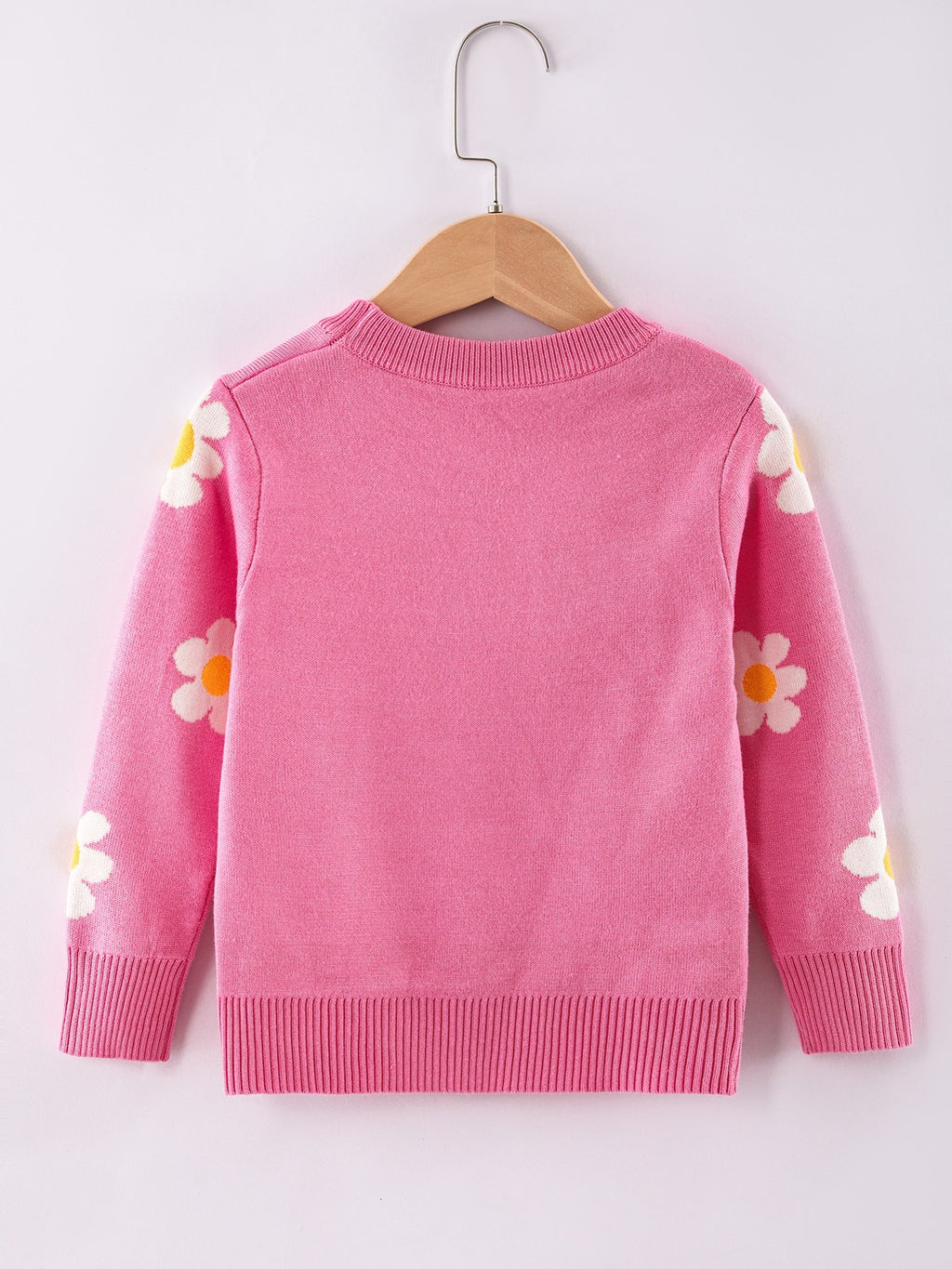 Pull col rond pour fille motif fleuri pour l'hiver — Monptitlou