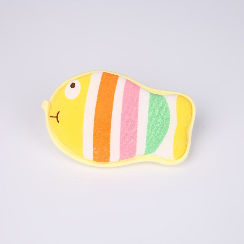 Éponge de bain bébé forme poisson animal cartoon douce pour la peau — Monptitlou