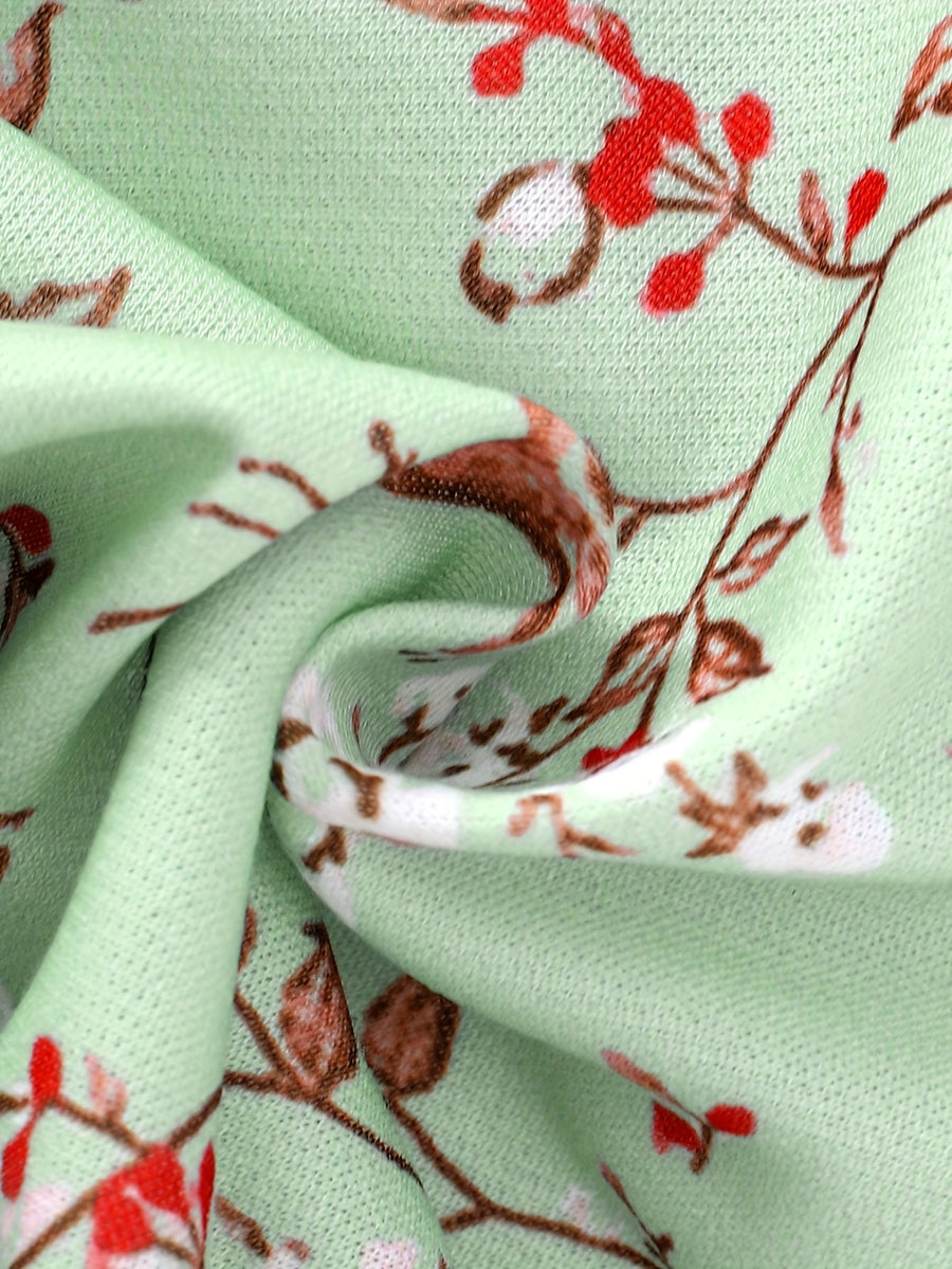 Pull à manches longues col rond imprimé floral pour enfant — Monptitlou