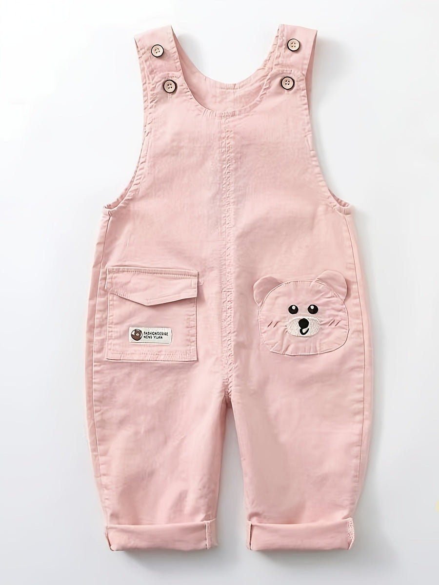 Salopette bébé légère et extensible à motif cartoon ours brodé — Monptitlou