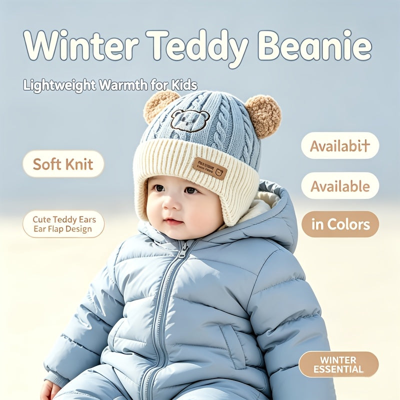 Bonnet pull-over d'automne et d'hiver avec protège-oreilles et oreilles — Monptitlou