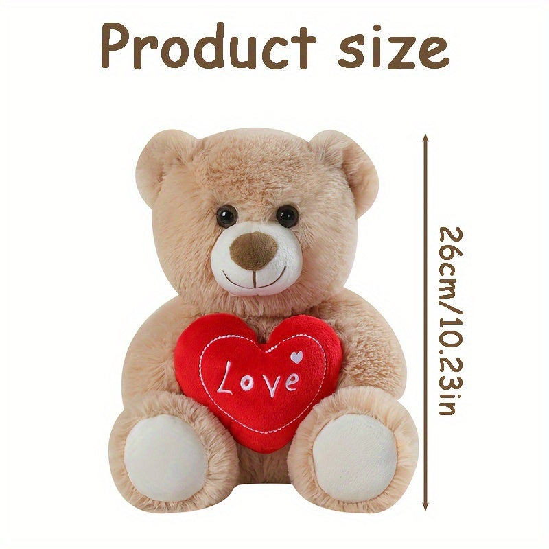 Ours en Peluche Cœur d'Amour de 26 cm / 10.23 pouces avec Ours et Chien — Monptitlou