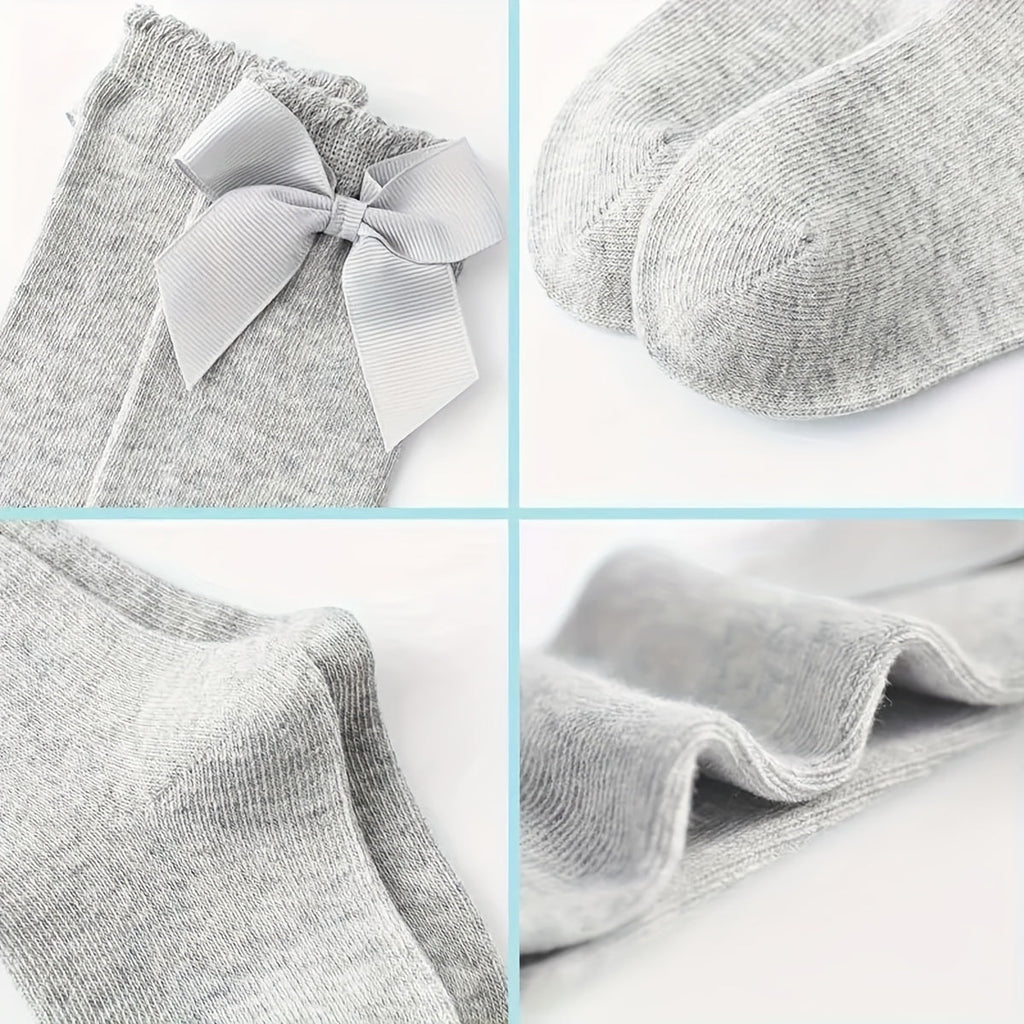 8 paires de chaussettes hautes adorables avec nœud pour genou pour bébé — Monptitlou