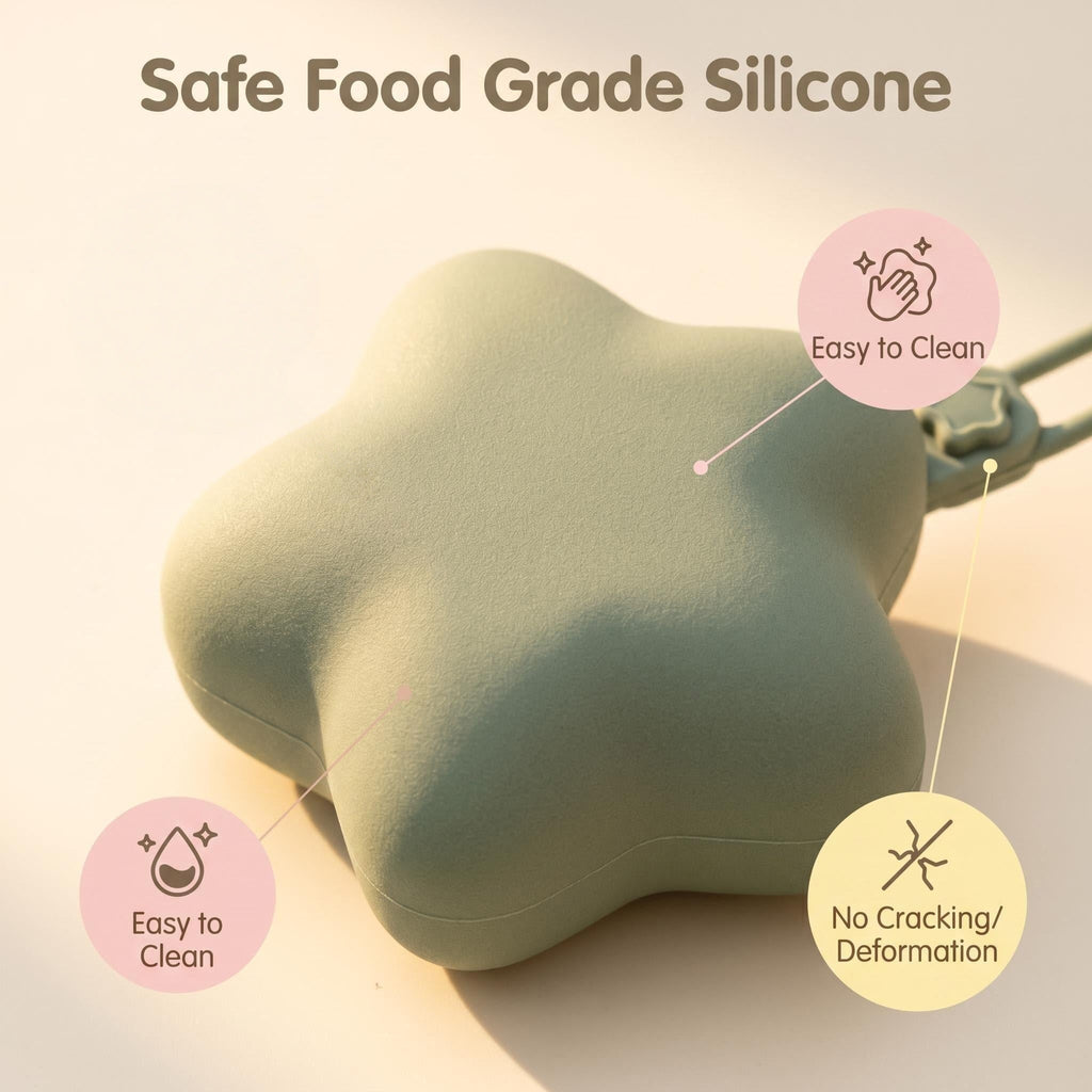 [Cadeau baby-shower] 1 pc Support de Tétine Bébé en Silicone en Forme d'Étoile, Boîte de Stockage Hygiénique Anti-Poussi