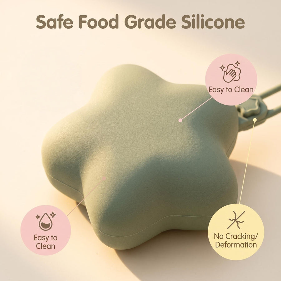 [Cadeau baby-shower] 1 pc Support de Tétine Bébé en Silicone en Forme d'Étoile, Boîte de Stockage Hygiénique Anti-Poussi