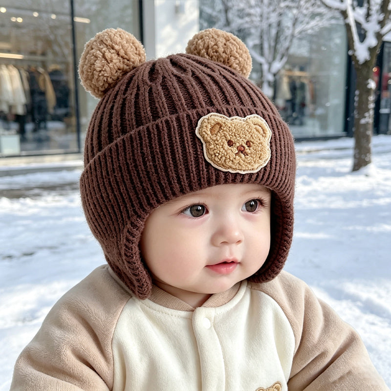 Bonnet Épaissi Adorable sur le Thème de l'Ours pour Garçons et Filles — Monptitlou