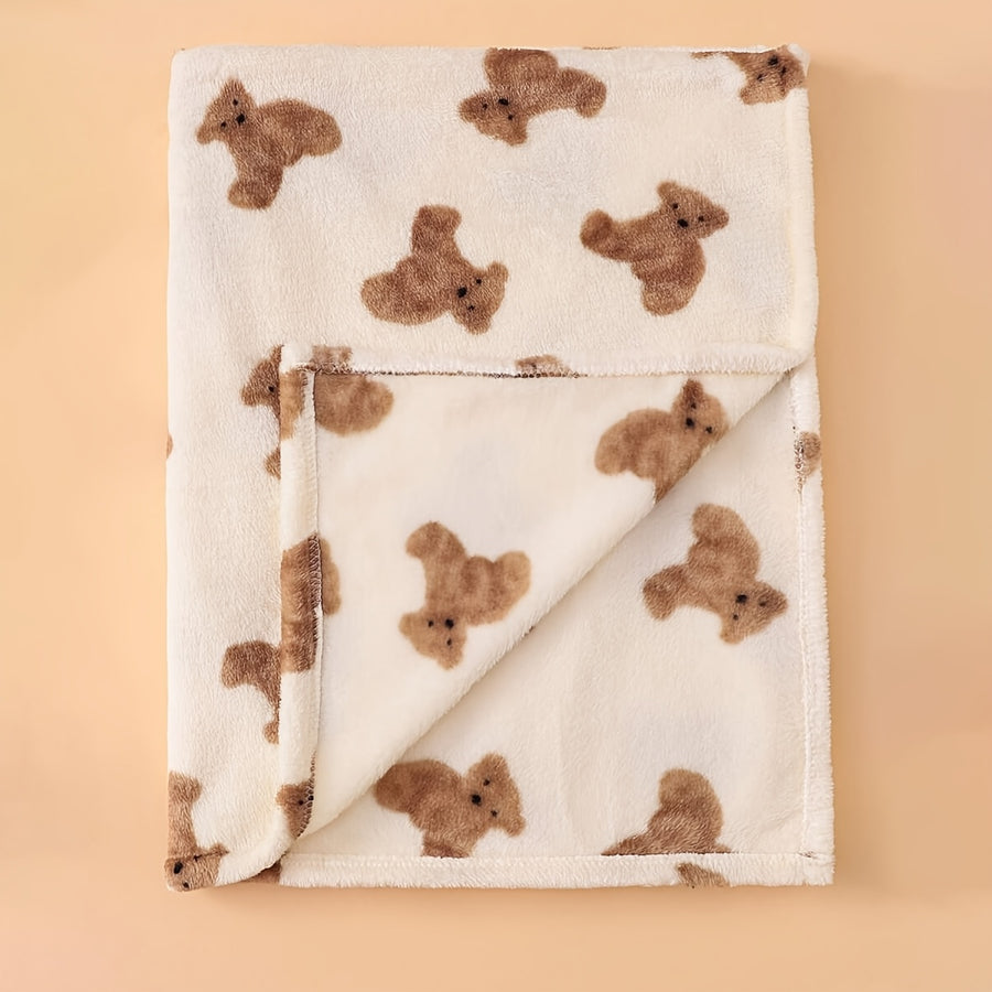 1 couverture pour bébé douce et confortable avec motif d'ours de dessin — Monptitlou