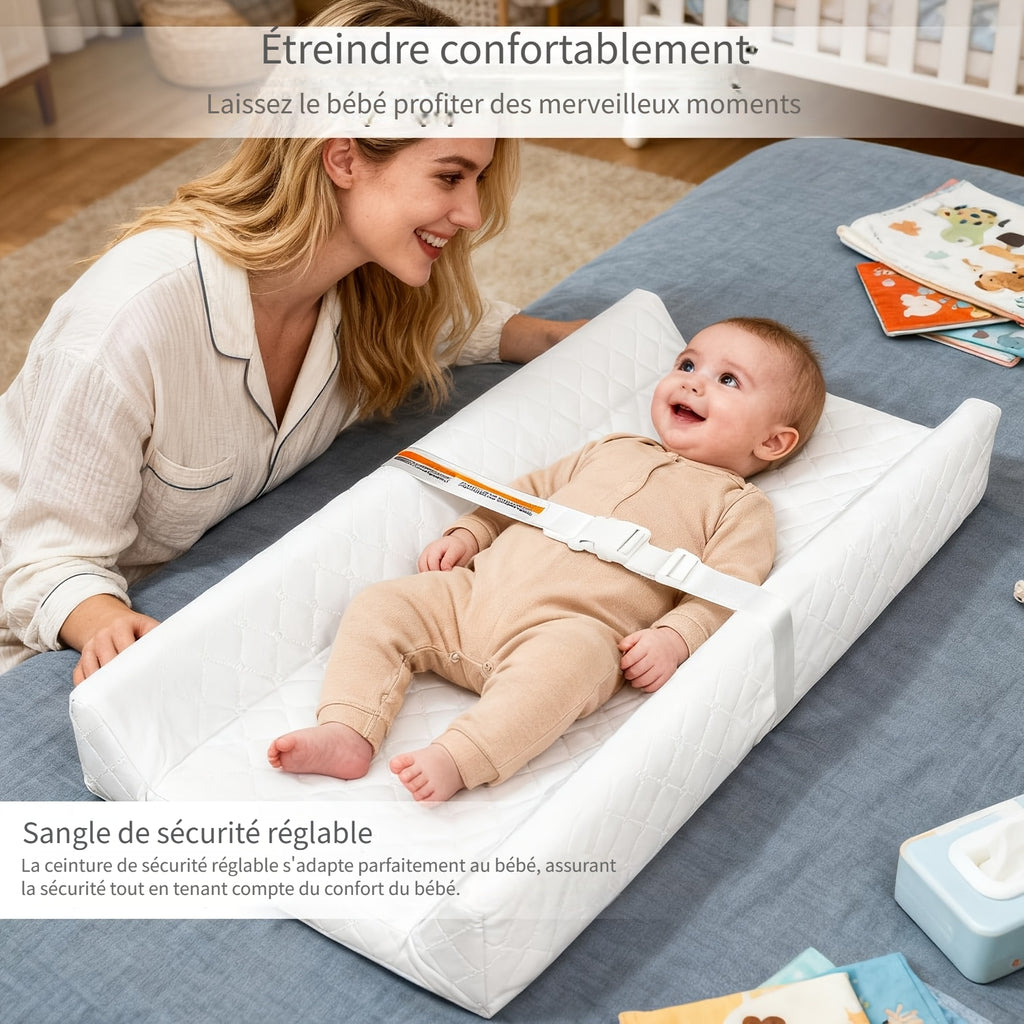 Matelas à langer pour bébé, tapis à langer antidérapant et lavable avec — Monptitlou
