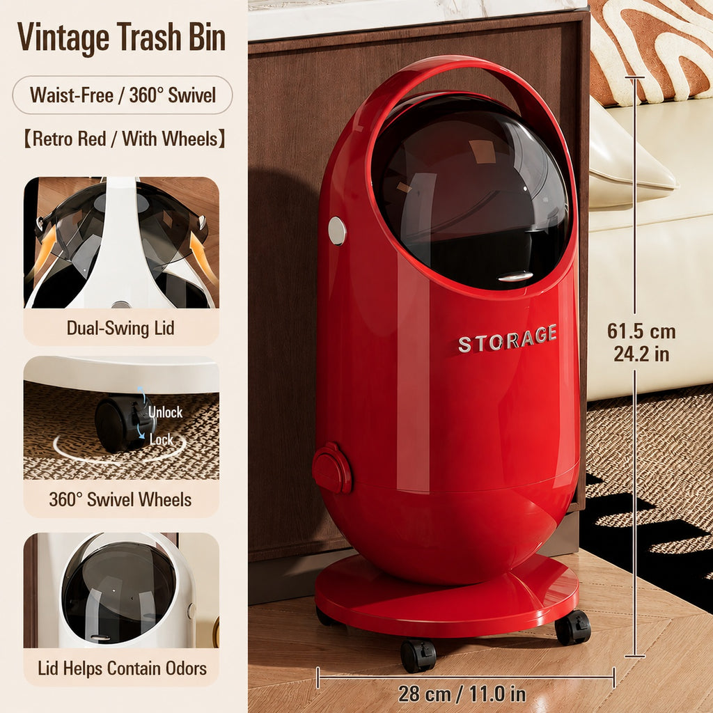Poubelle Capsule Spatiale 20L avec Seau Intérieur Amovible — Monptitlou
