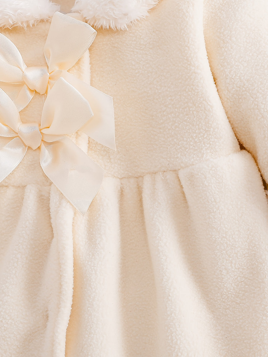 Cardigan ouvert beige polaire pour filles automne/hiver — Monptitlou