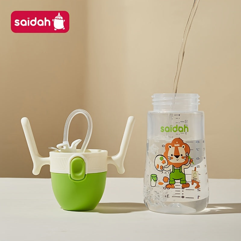 Biberon 300 ml en forme de coquillage, paille intégrée