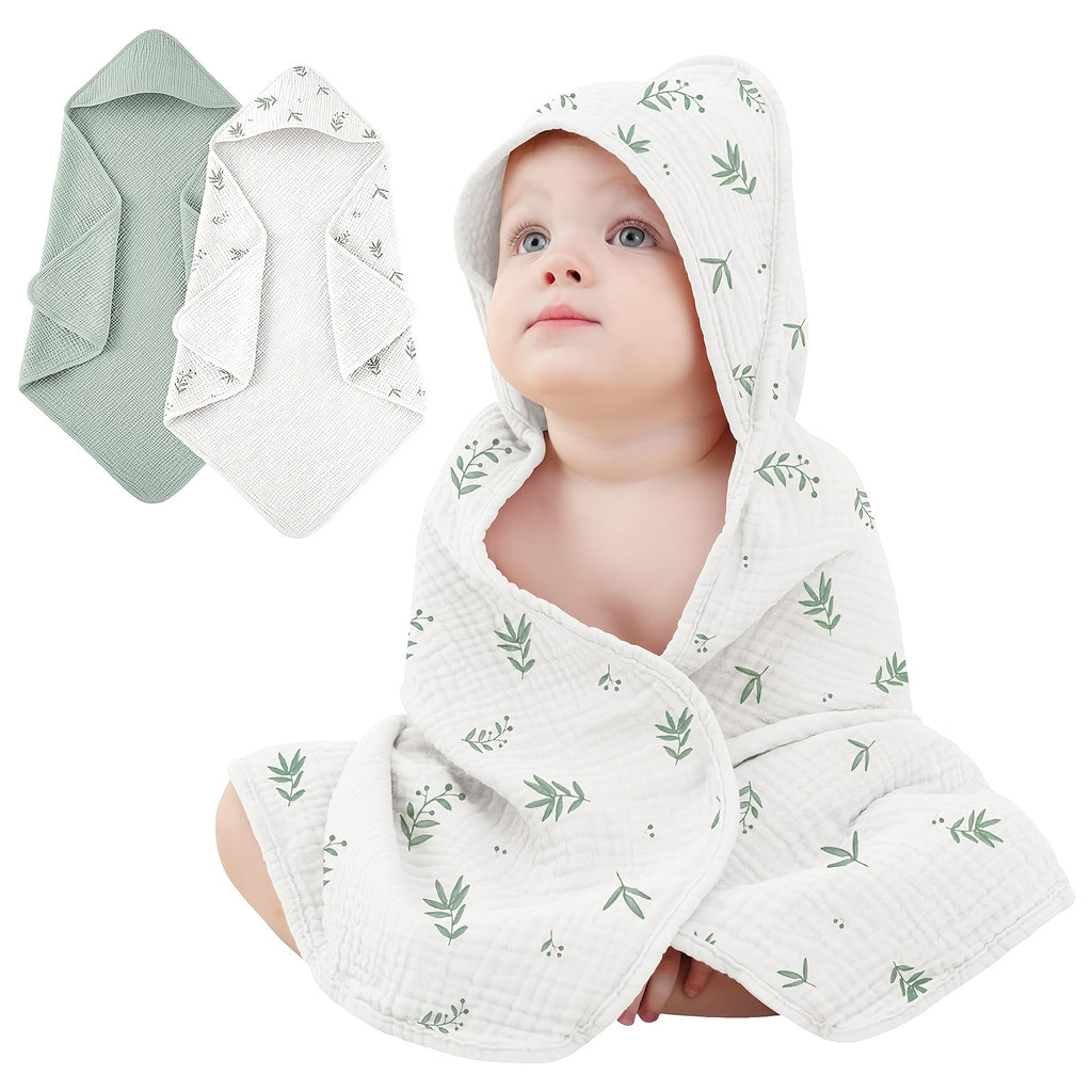 Serviettes de bain à capuche pour nouveau-né 100 % mousseline de coton — Monptitlou