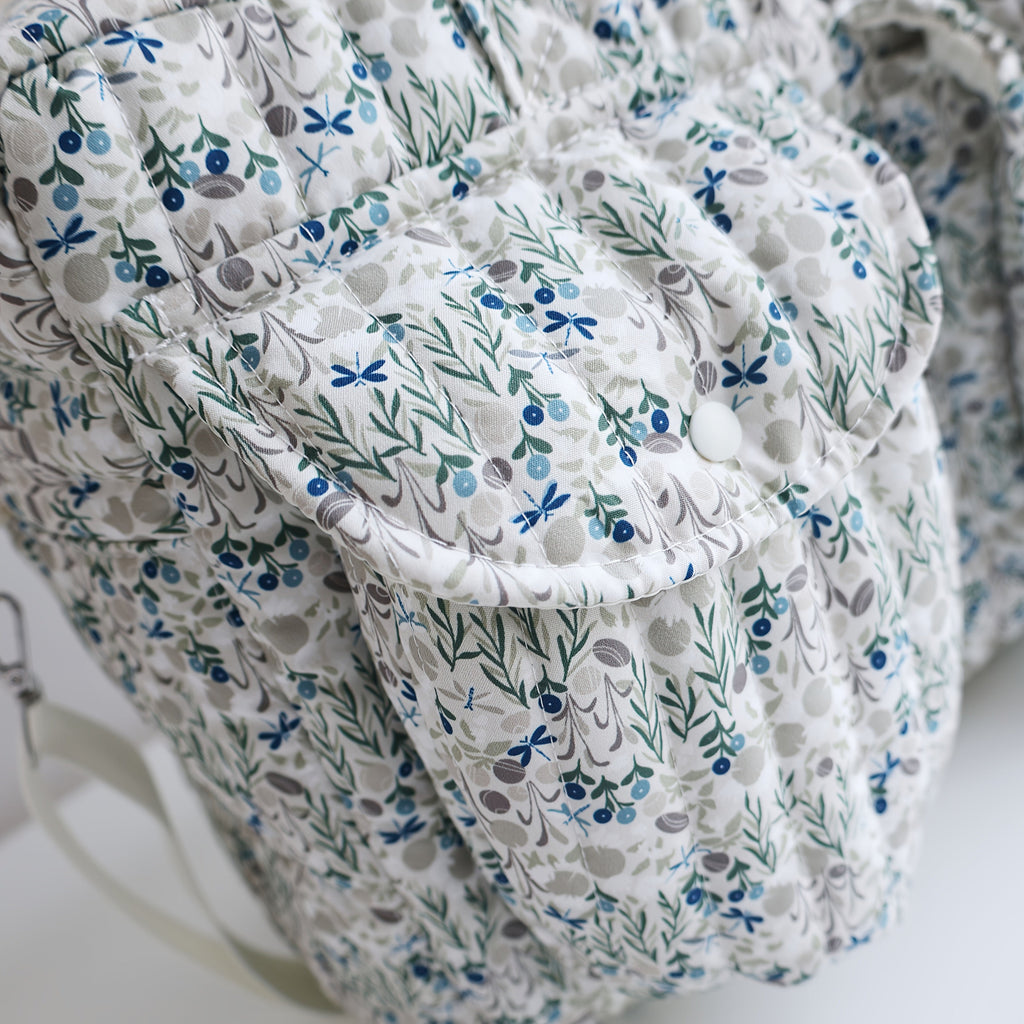 Sac Maman à Imprimé Patchwork à Rayures Larges, Conception à Double Poche Autoportante, Créant un Espace de Rangement Dé