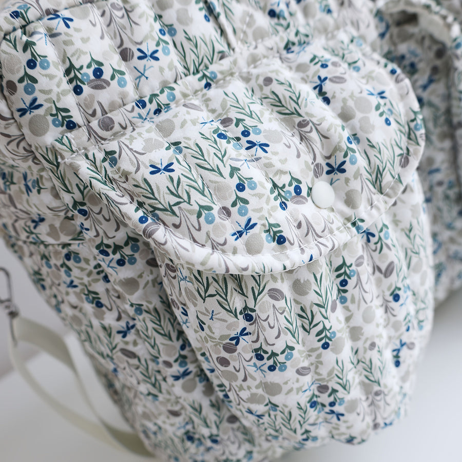 Sac Maman à Imprimé Patchwork à Rayures Larges, Conception à Double Poche Autoportante, Créant un Espace de Rangement Dé