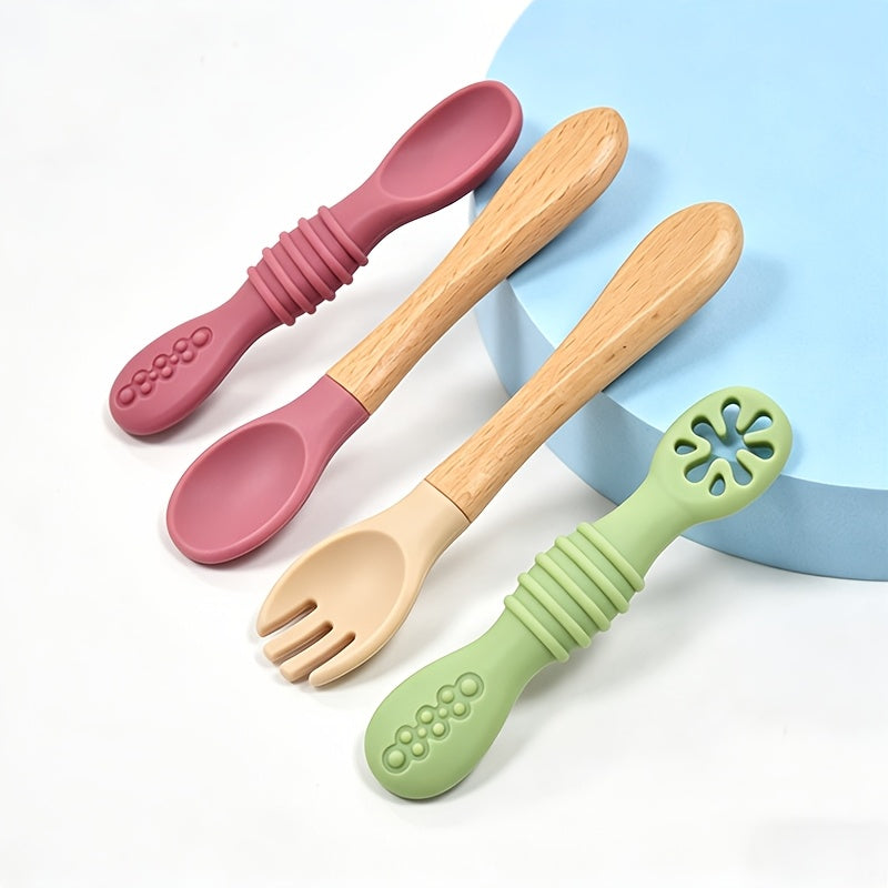 [Ensemble 4 pièces bébé] 4 pièces Ensemble Cuillère et Fourchette en — Monptitlou