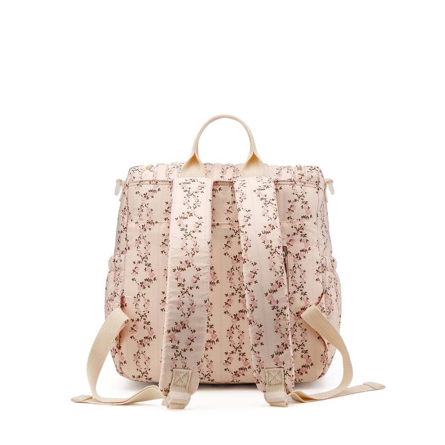 Sac à dos mère en fleurs grande capacité, sac de maternité matelassé — Monptitlou
