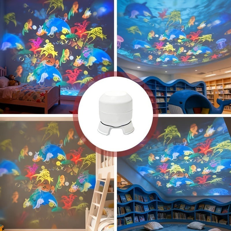 Lampe de nuit LED projection ciel étoilé océan, photo 16