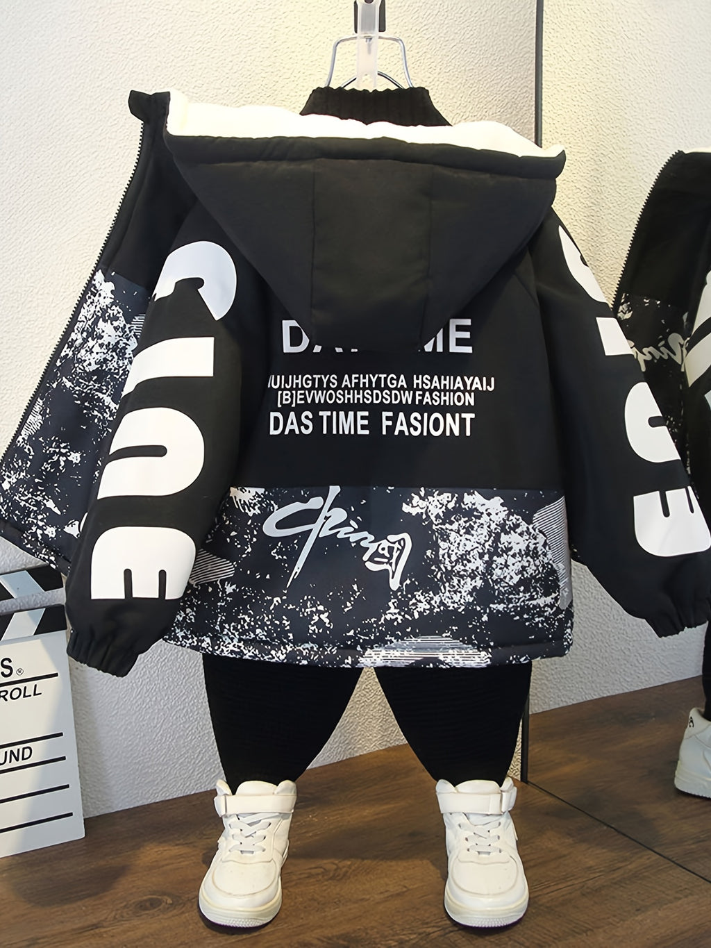 Veste d'automne/hiver pour garçons, doublée avec capuche — Monptitlou