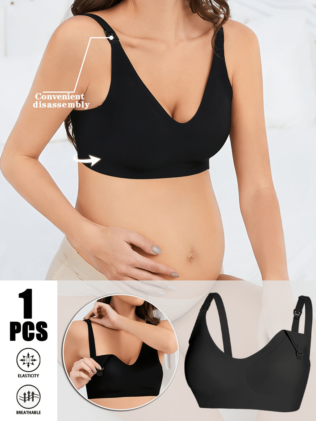 Soutien-gorge d'allaitement maternité 1 pièce, sans armatures