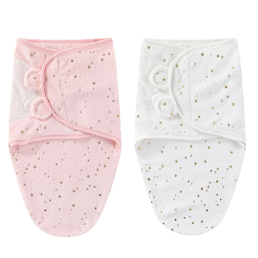 Couvertures enveloppantes pour nouveau-né avec motif en peluche — Monptitlou
