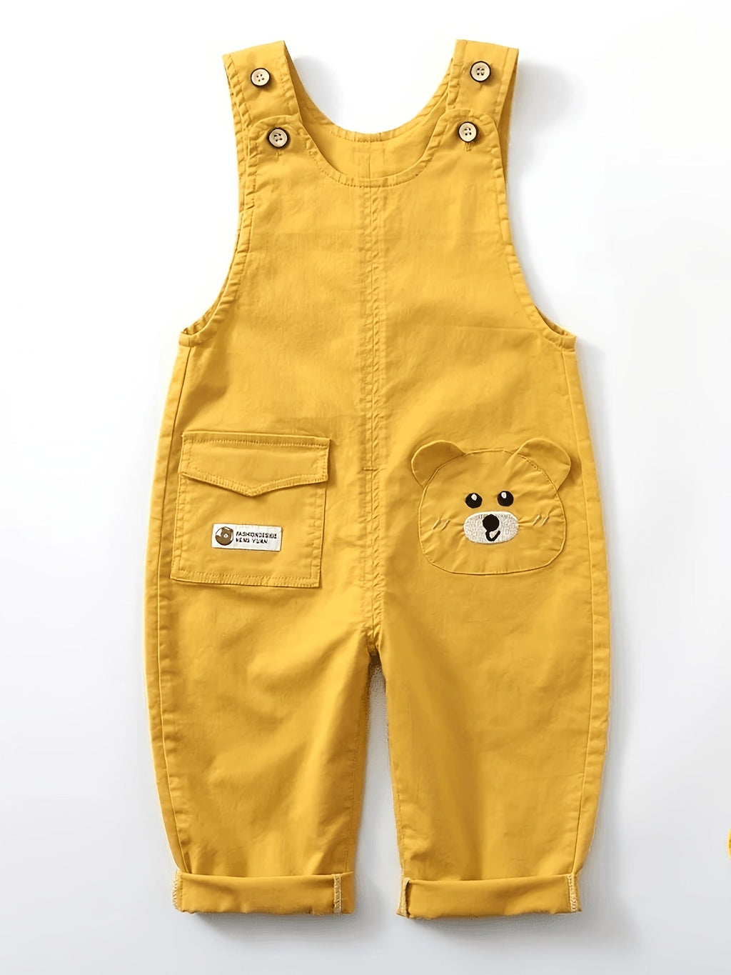 Salopette bébé légère et extensible à motif cartoon ours brodé — Monptitlou