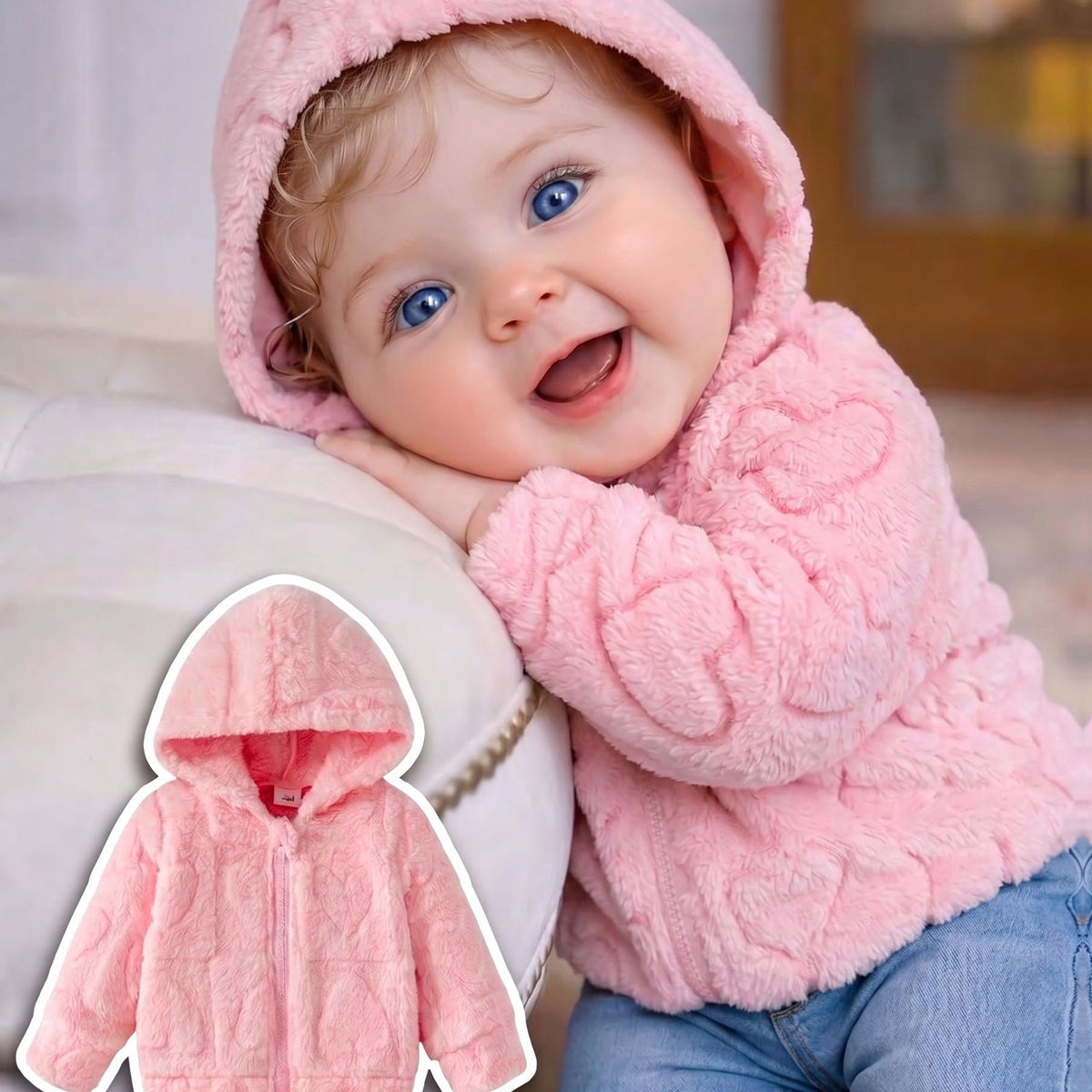 Manteau d'hiver décontracté, chaud et mignon pour nouveau-née fille — Monptitlou Image