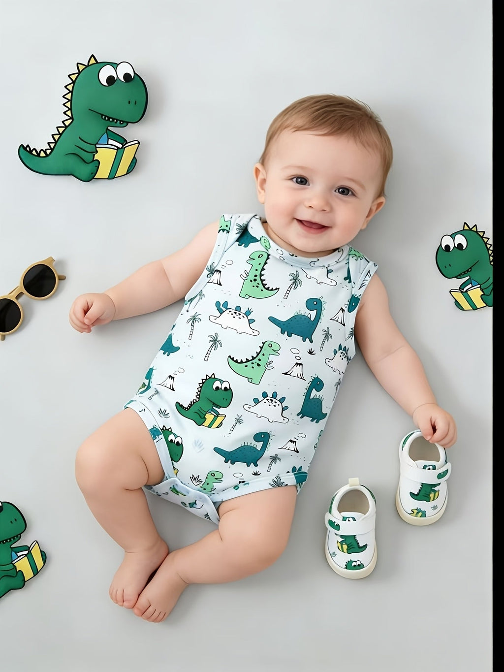 Aléatoire 1pc Bébé Garçon Dinosaure Haut Neutre Body — Monptitlou