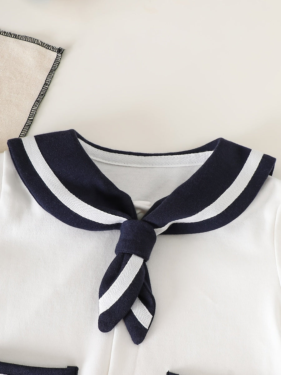 Body bébé été style nautique manches courtes pour filles tenue fine — Monptitlou