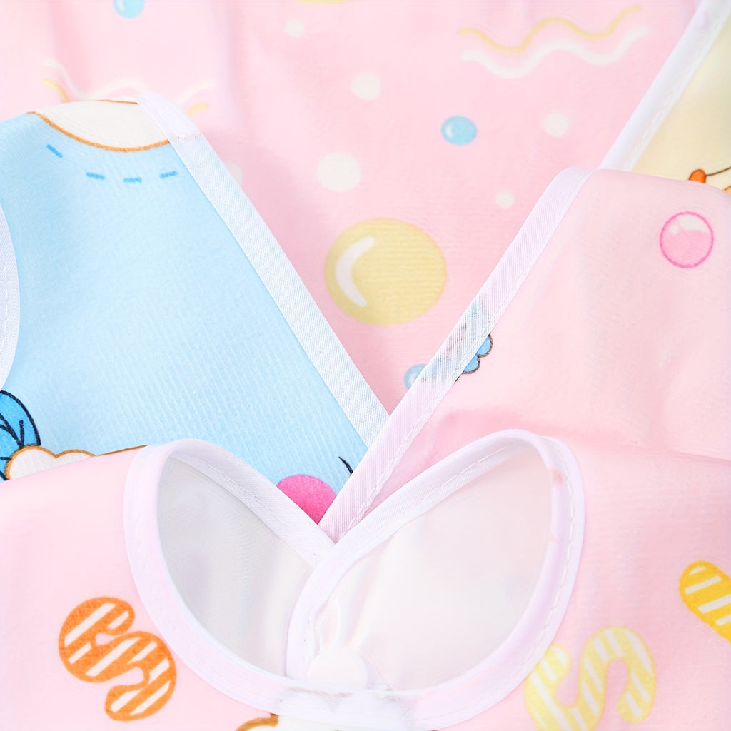 Bavoirs en velours cristal à motif aléatoire en forme de U — Monptitlou