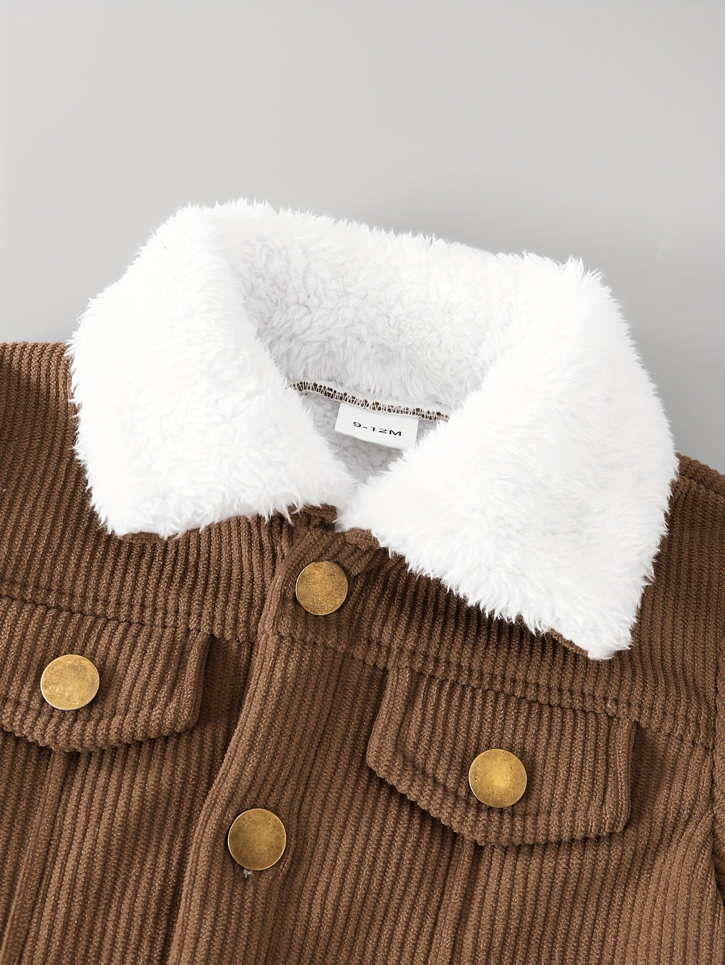 Ensemble Garçon : Veste en Velours Côtelé et Manteau Brun en Peluche à — Monptitlou
