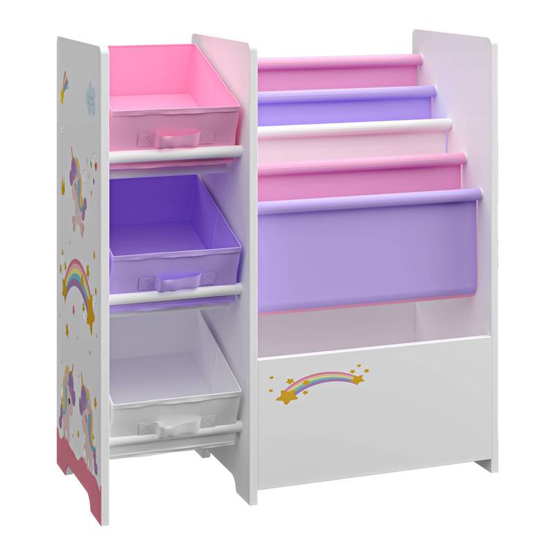 Étagère pour enfants 'Vimianzo avec 5 compartiments et 3 boîtes — Monptitlou
