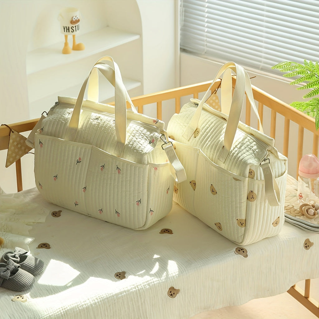 Sac de maternité portable style coréen avec broderie ours — Monptitlou