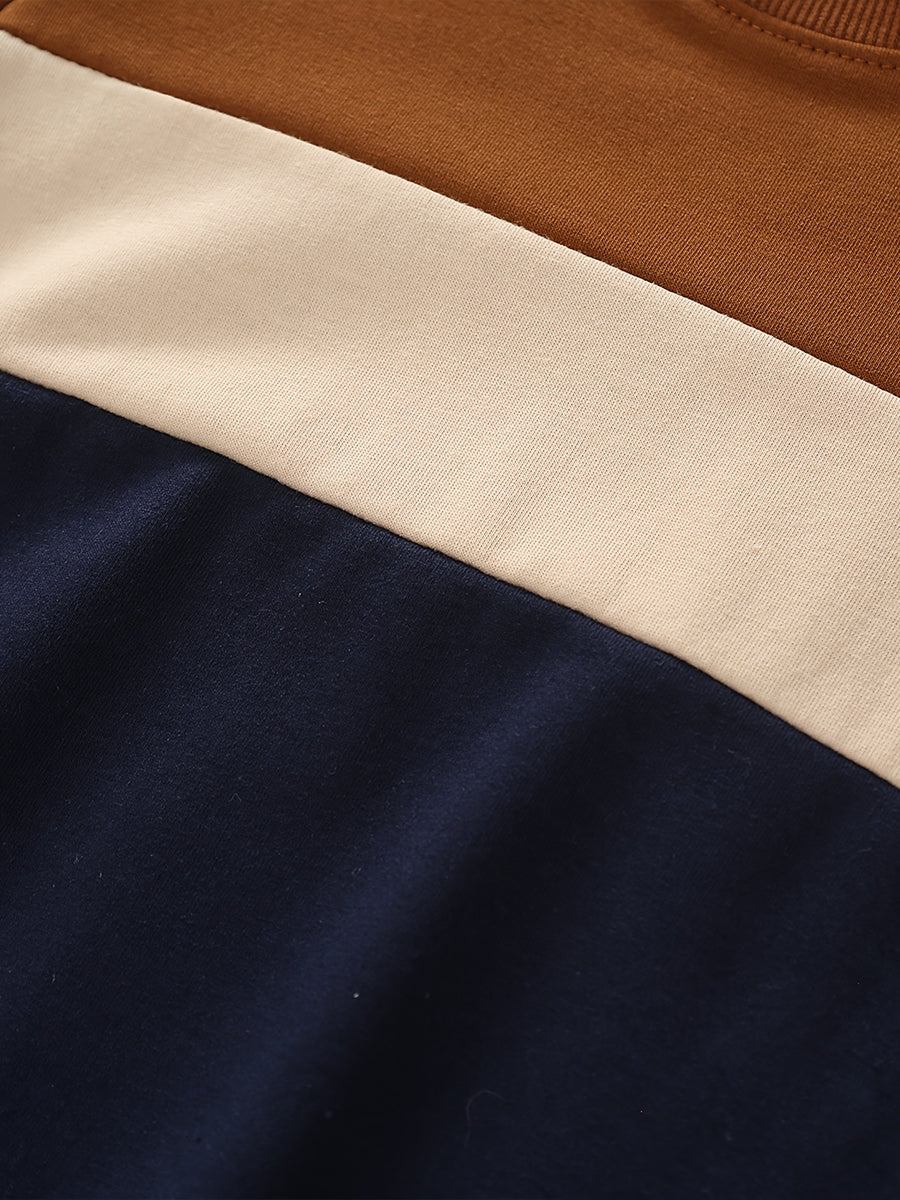 [Parfait pour l'extérieur] Costume Longue Manche Brun Tricolore Soudé — Monptitlou