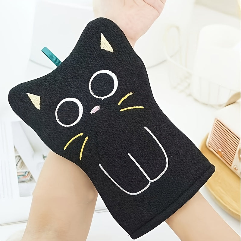 Gant et serviette gommantes de bain Petit Chat Noir — Monptitlou