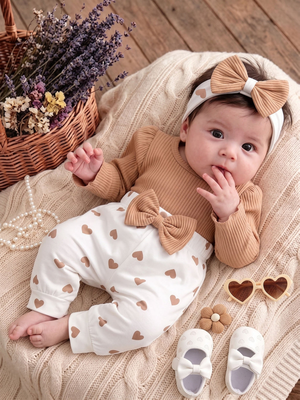 Combinaison de cheville en flanelle pelucheuse pour nouveau-né fille — Monptitlou