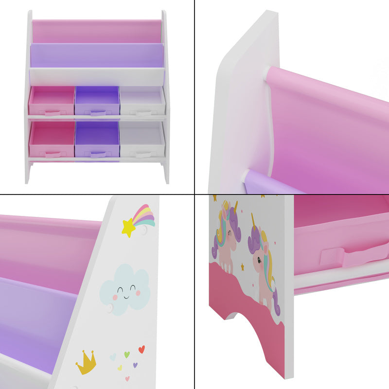 Étagère pour enfants 'Ponteceso' avec 2 compartiments de rangement et 6 — Monptitlou